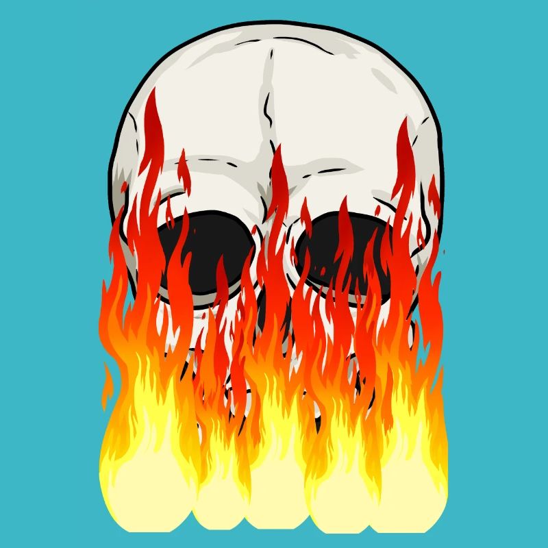 Skull Skull Horror Halloween Fire Flames