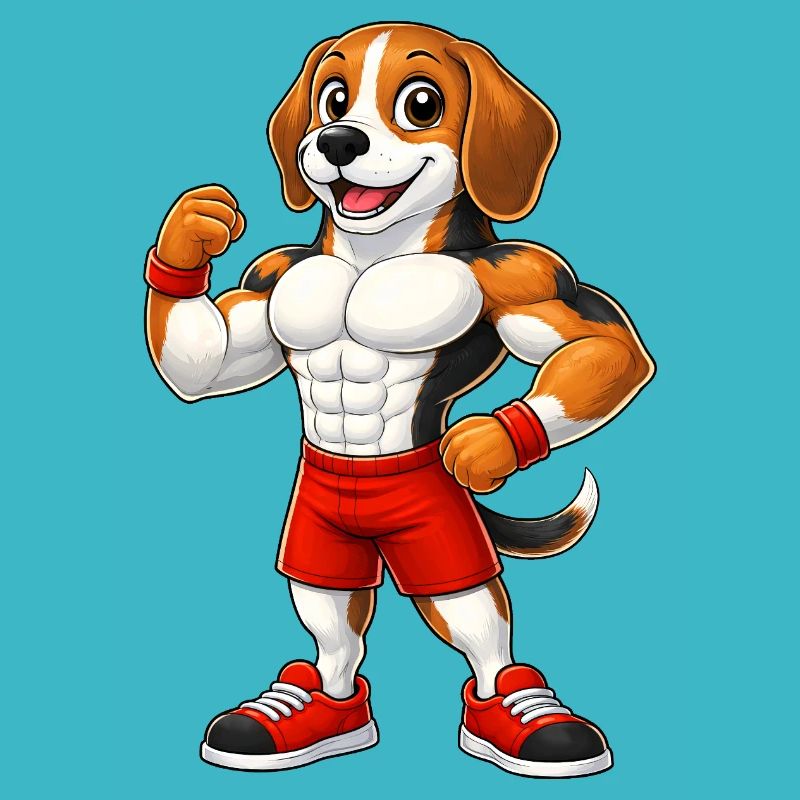 Muscles de musculation musculaire de musculation de beagle forts