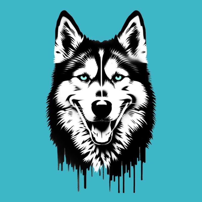 Visage de chien husky