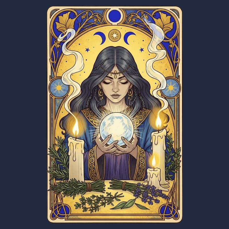 Mystical Moon Magic Tarot Illustration