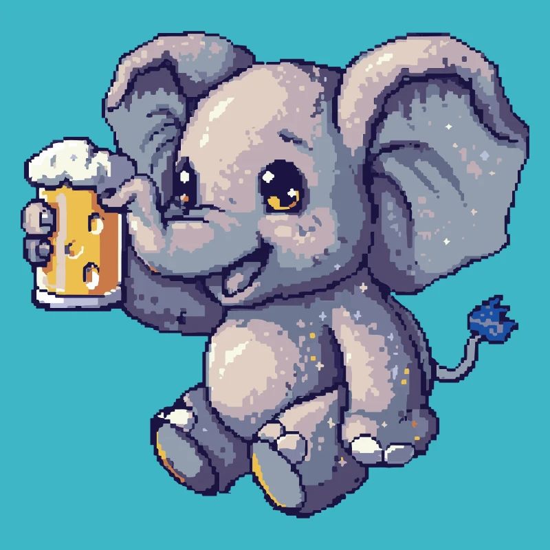 Elefant Pixel Bier