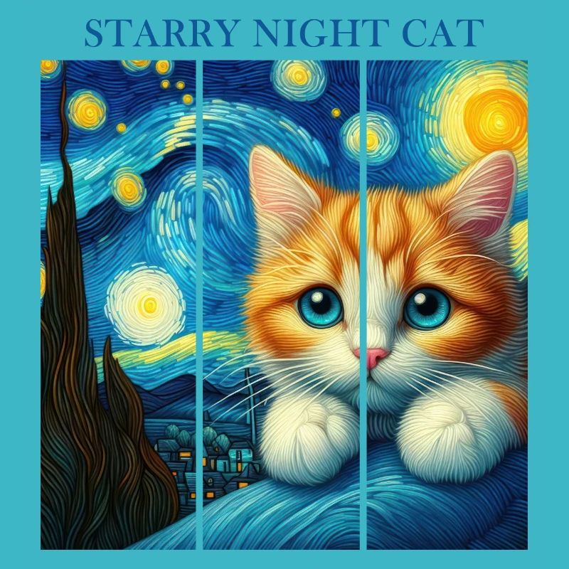 Chat de la nuit étoilée