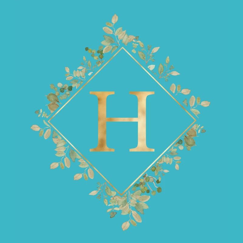 H Monogram Eucalyptus Wreath