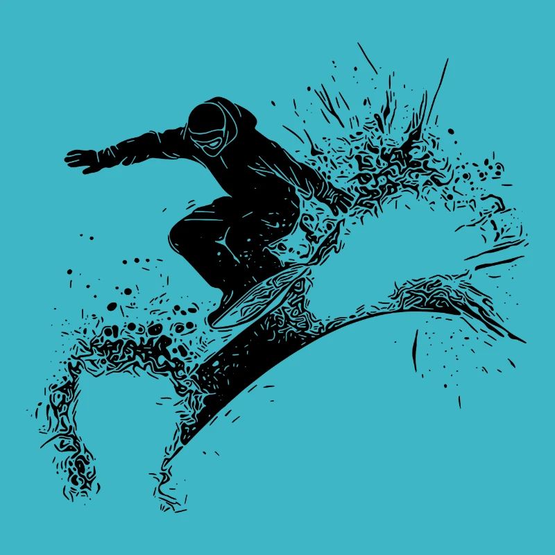 Powder Snow Jump Style Move Crazy Snowboard