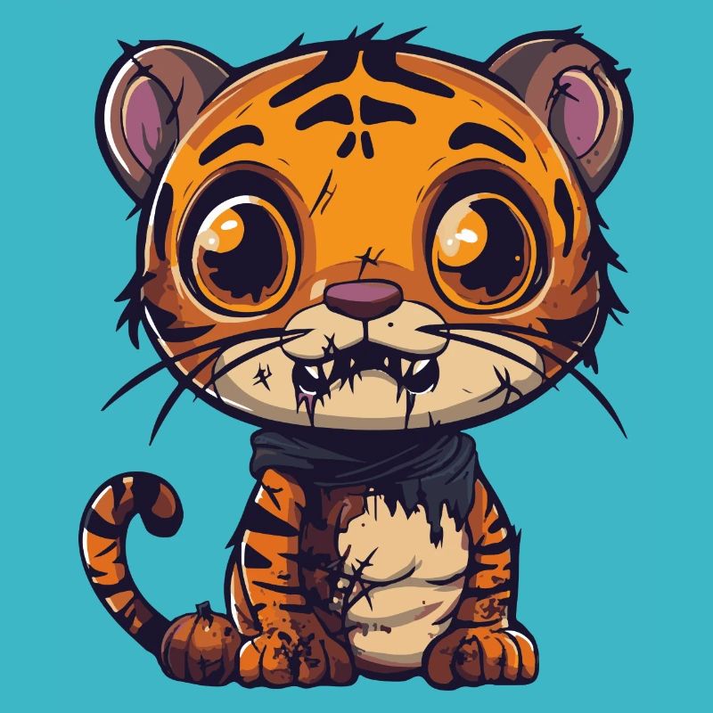 Tiger Halloween Comic Funny