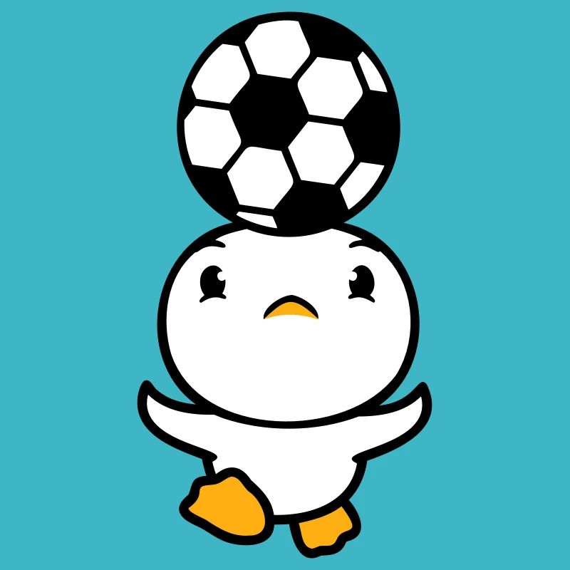 Duck Playing Soccer Header Ball Balancing Head