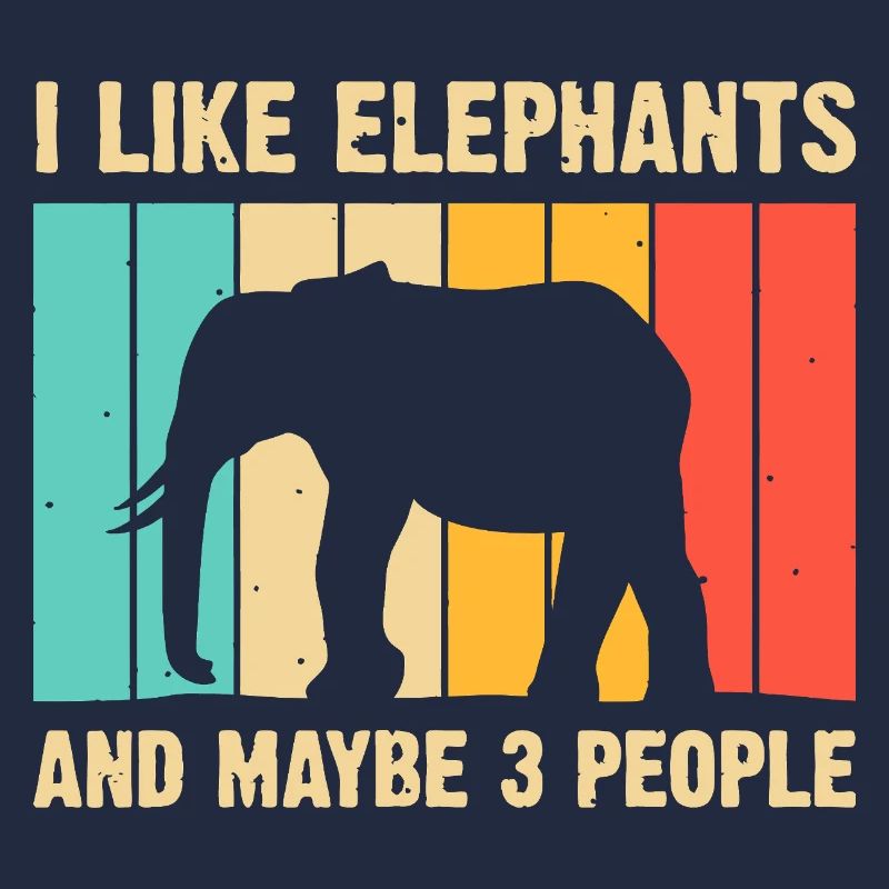 Elephant Silhouette on Rainbow Stripes