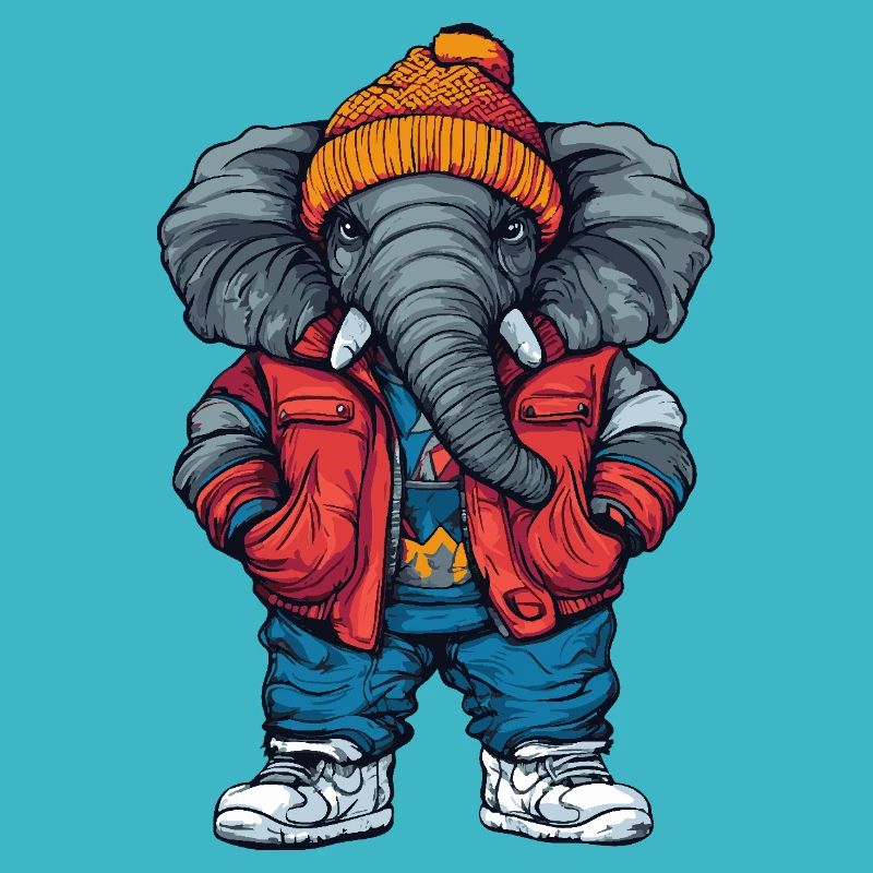 Éléphant Drôle Hiver