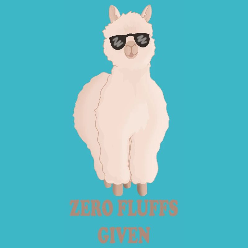 Zero Fluffs Given – Fluffy Alpaca with Sun Brush