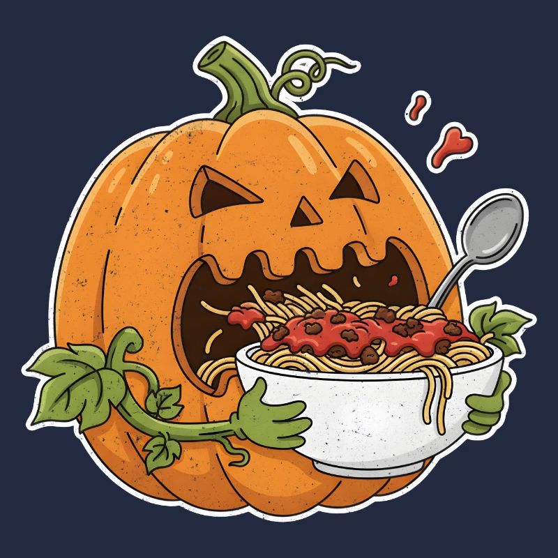 Halloween Kürbis mit Pasta Spaßdesign