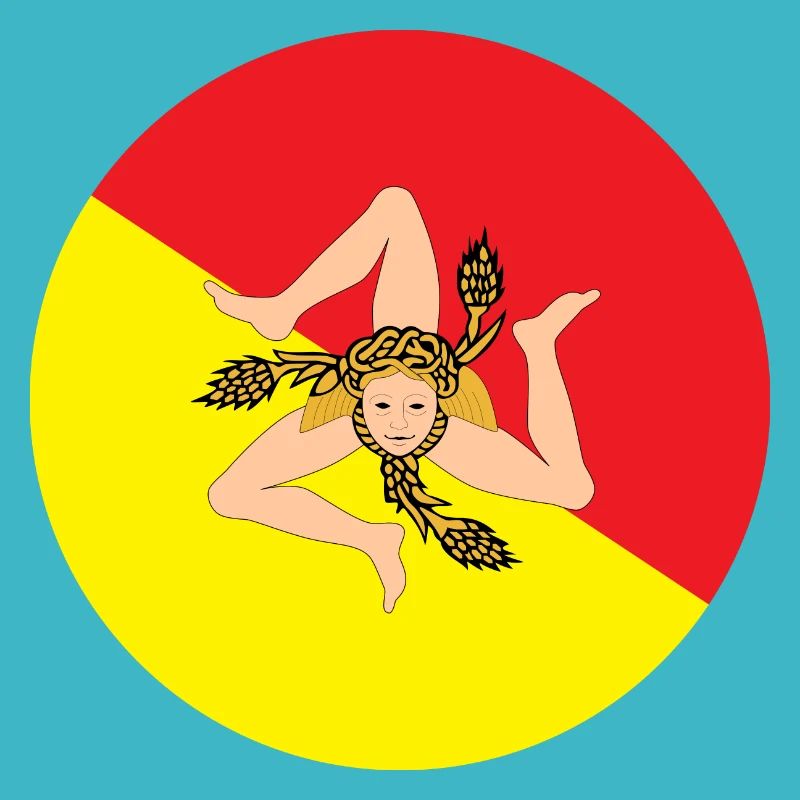 drapeau d’autocollant rond de Sicile autocollant Sicile