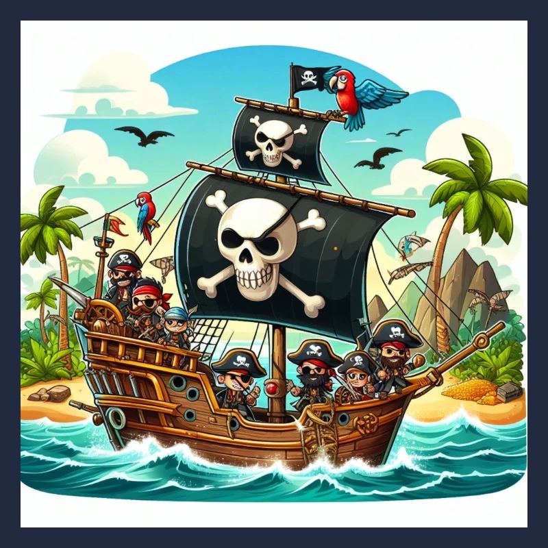 Piratenschiff auf hoher See