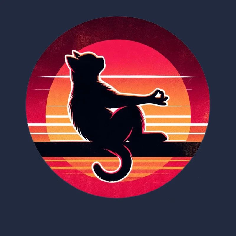Silhouette de chat au coucher de soleil