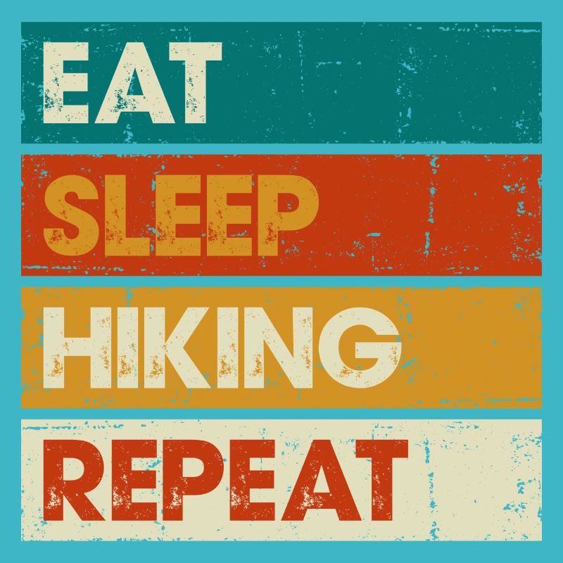 Eat Sleep Hiking Repeat Distressed Stripes