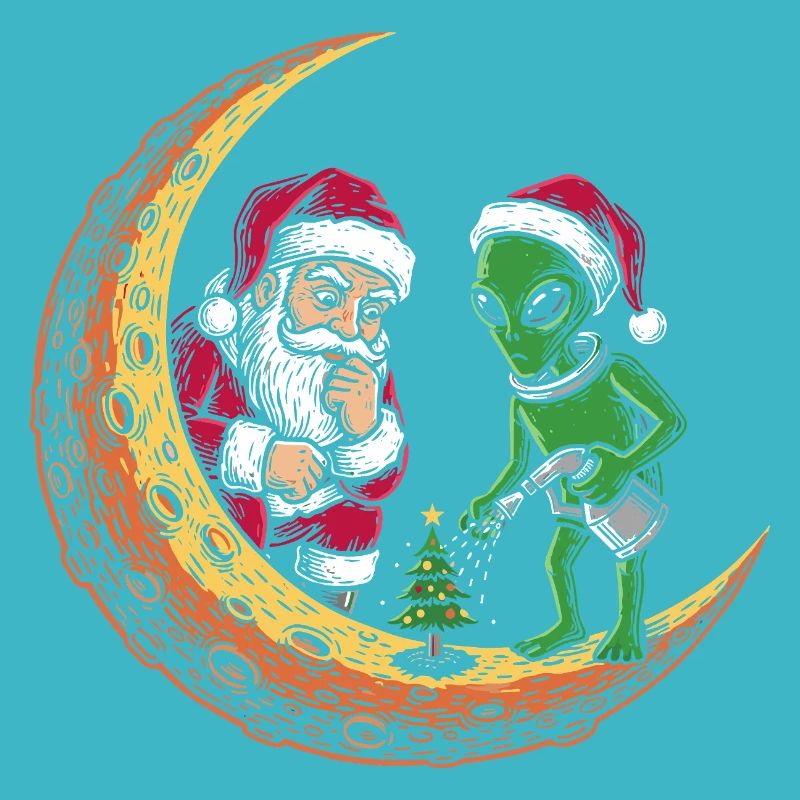Alien Santa Lune Noël