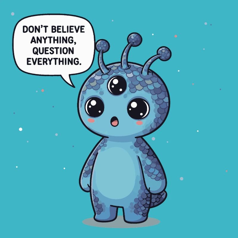 Niedlicher Alien: Statement - Alles hinterfragen