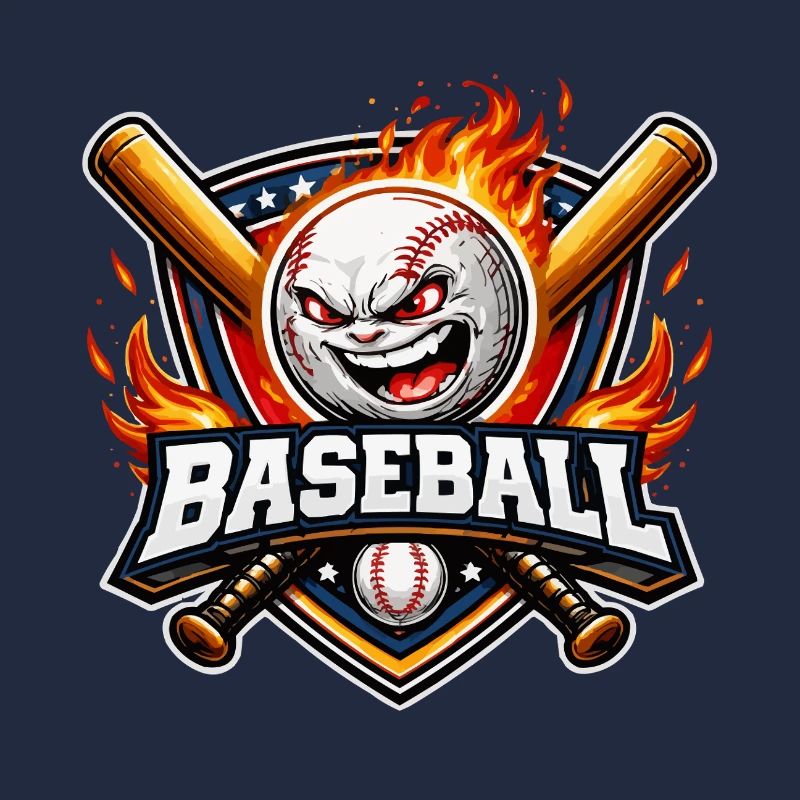 Flammendes Baseball-Maskottchen