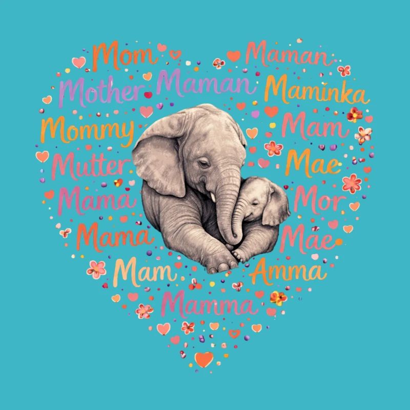 Elefant Mama Herz – Muttertag Geschenk