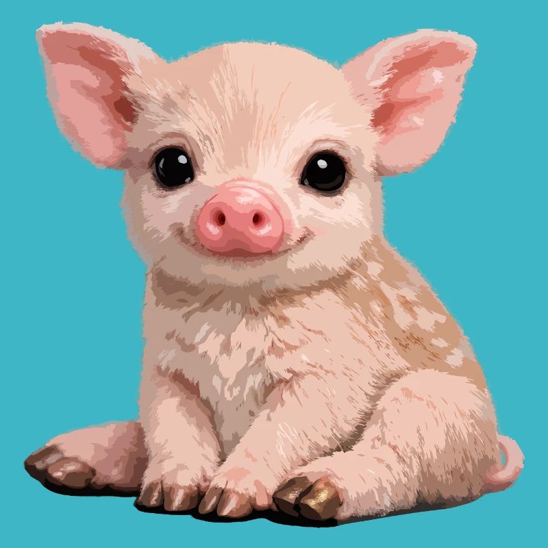 Piglet Cuddle Illustration