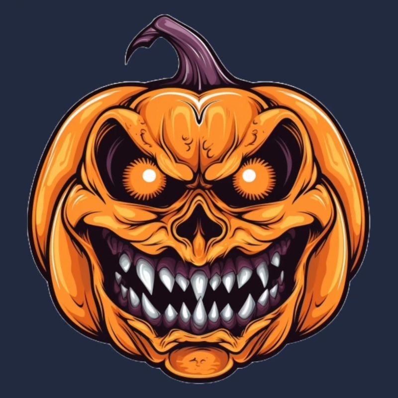 Spooky Halloween pumpkin with face