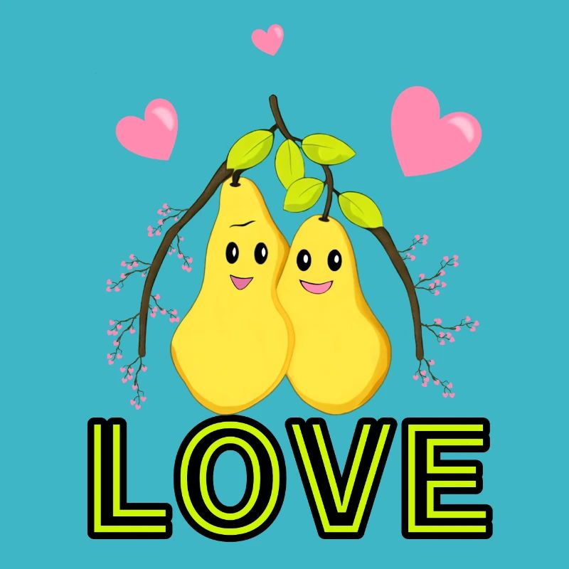 Cute yellow pears