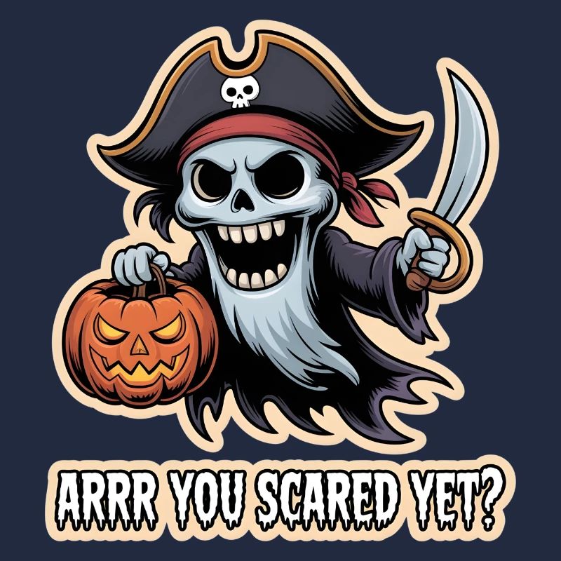 Pirate Boo – Spooky Cute Halloween Ghost sword