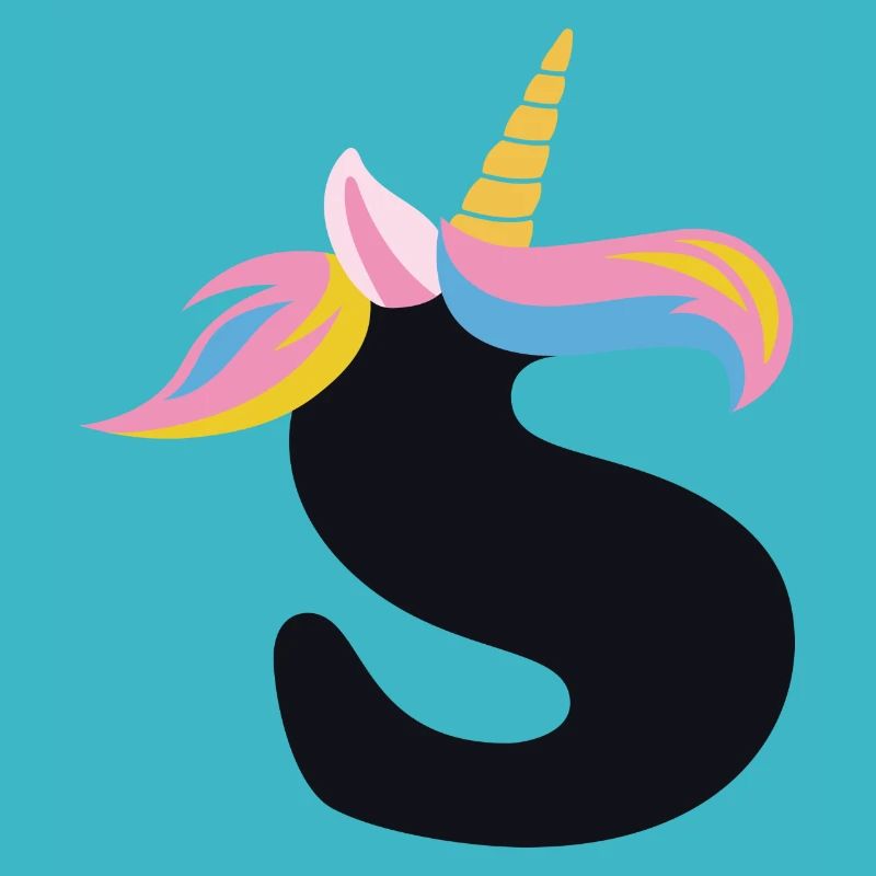 Einhorn-Buchstabe Regenbogenstyle "S" | be unique