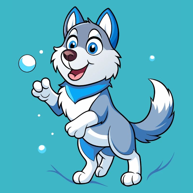 Confrontation de boules de neige : Délice de husky sibérien