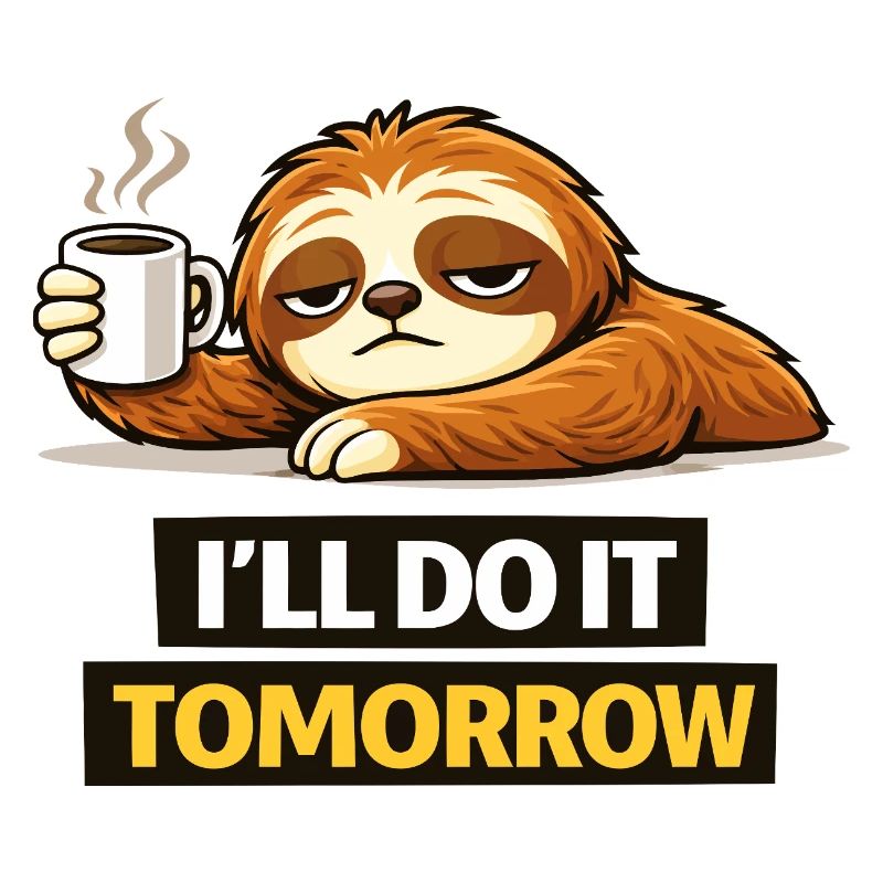I'll Do It Tomorrow – Funny Sloth Procrastination