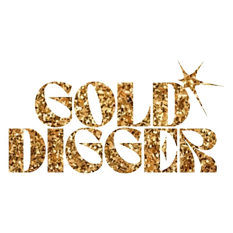 Gold Digger Glitzer Text