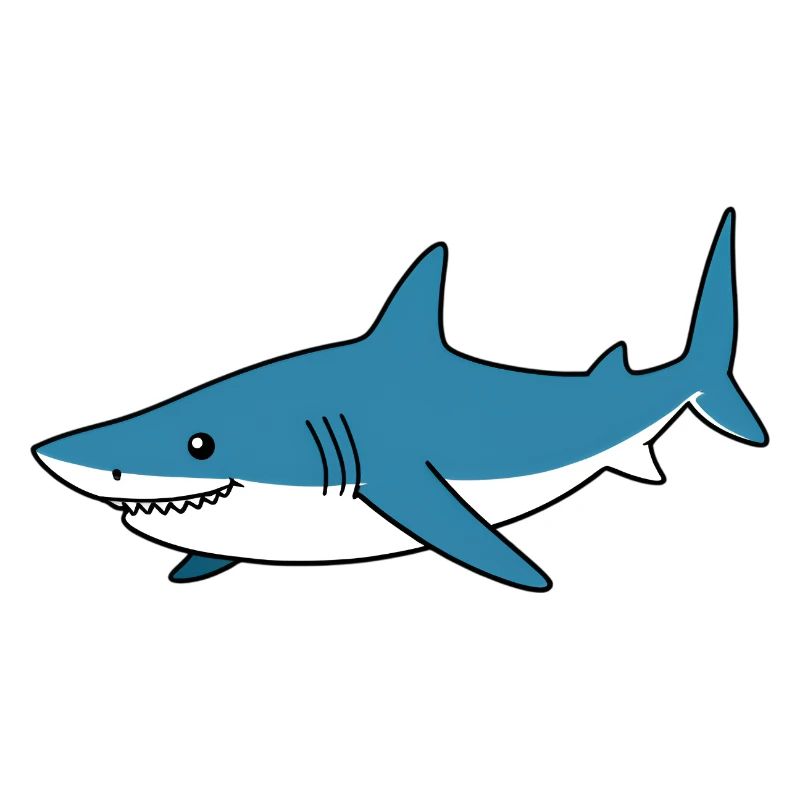 Requin Cartoon Bleu – Ami côtier