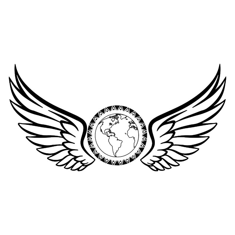 The earth carried by wings