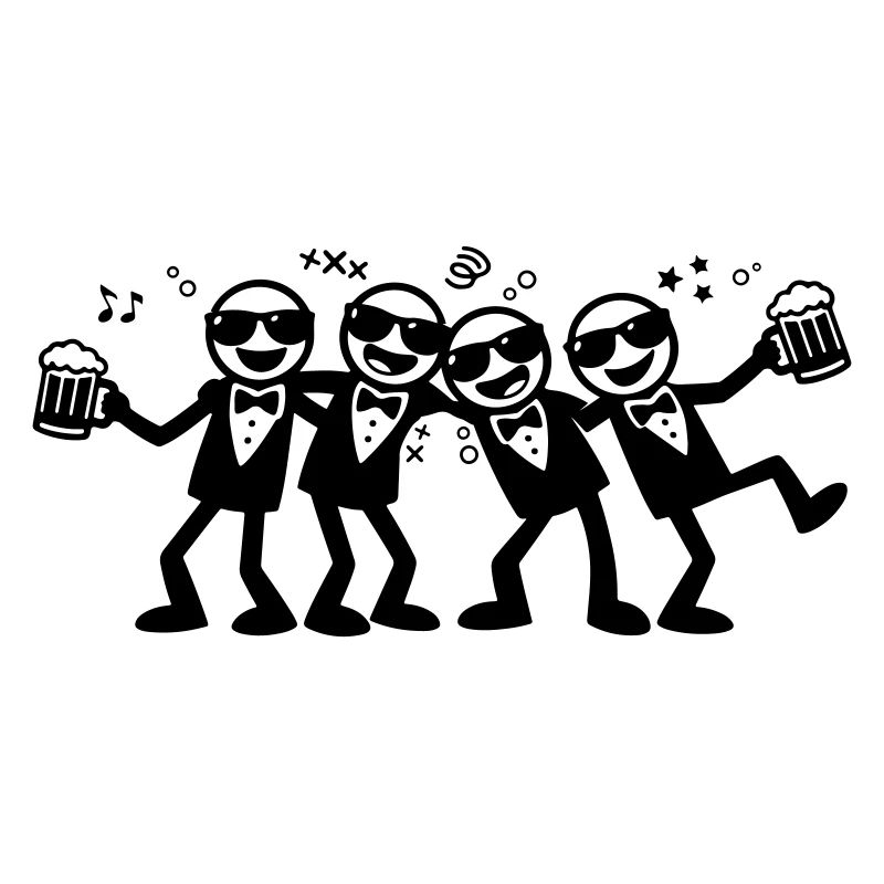 Bräutigam Freunde Gruppe Bier