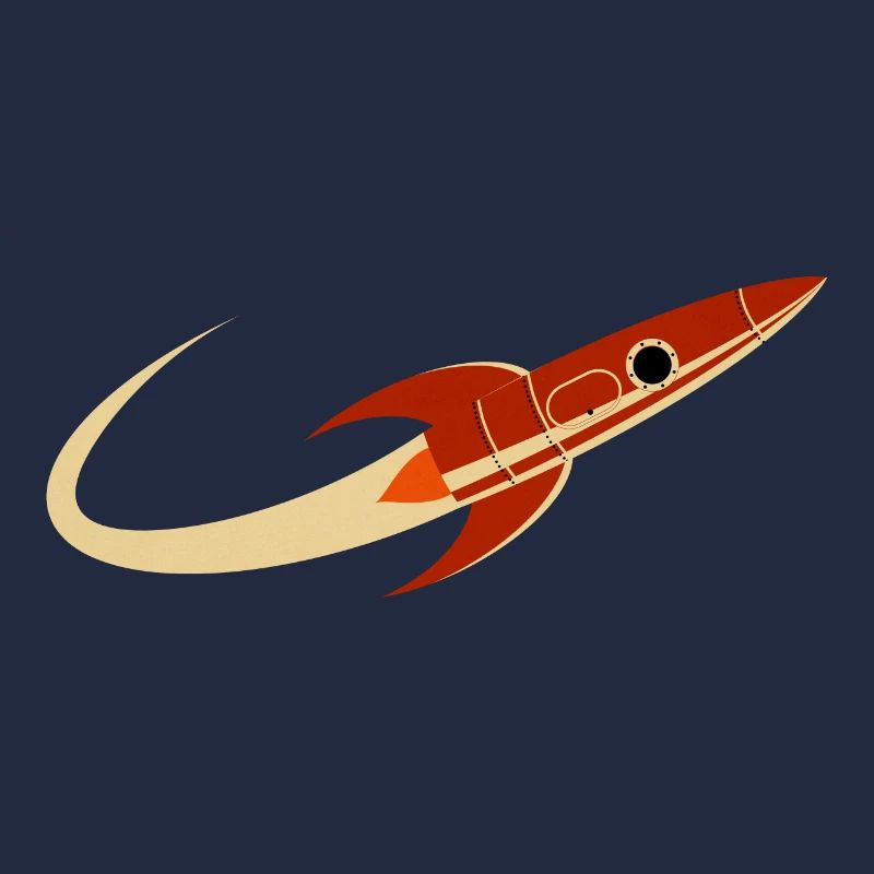 Fusée spatiale rouge