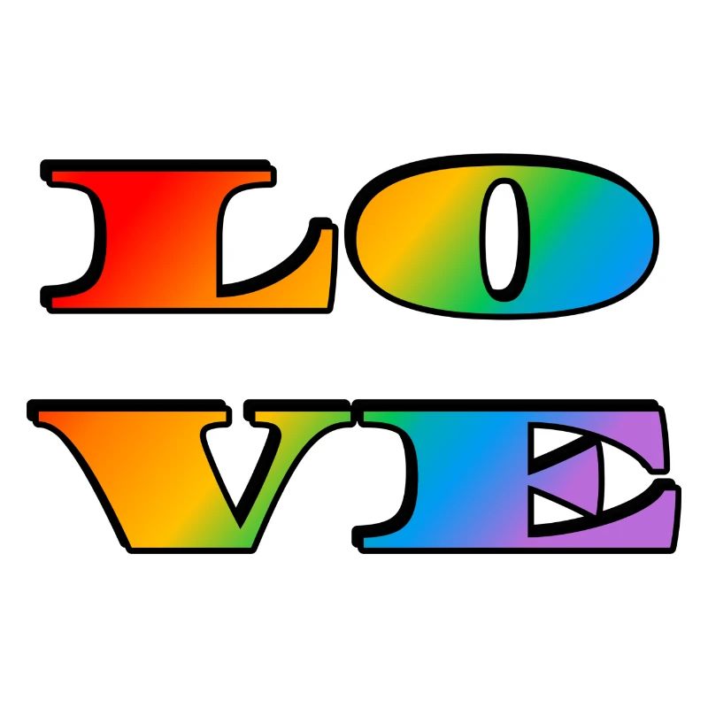 Retro Regenbogen Liebe