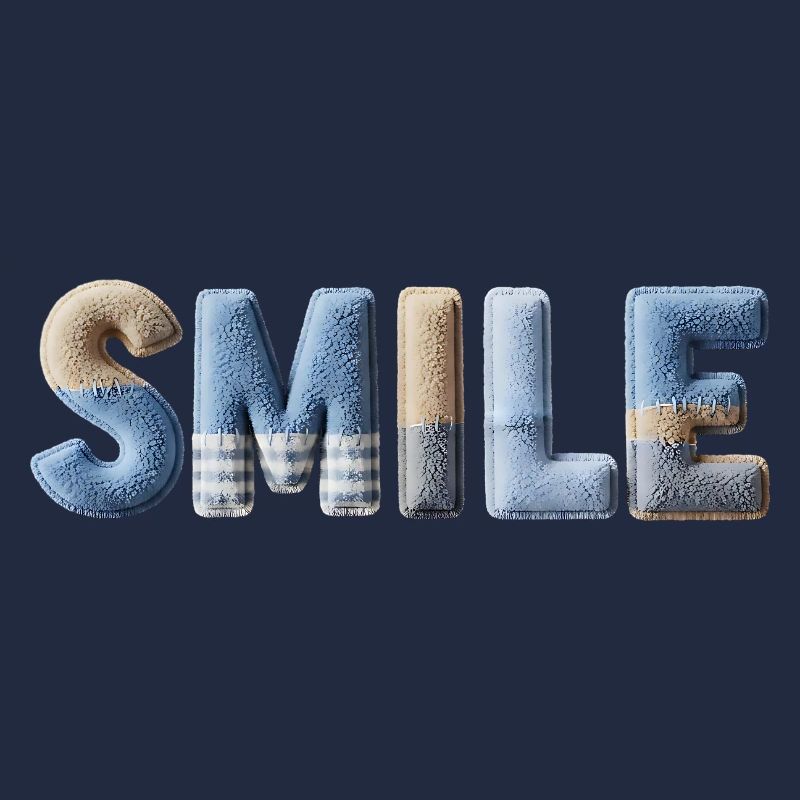 Style de lettrage Smile Patchwork Style de lettrage fait main