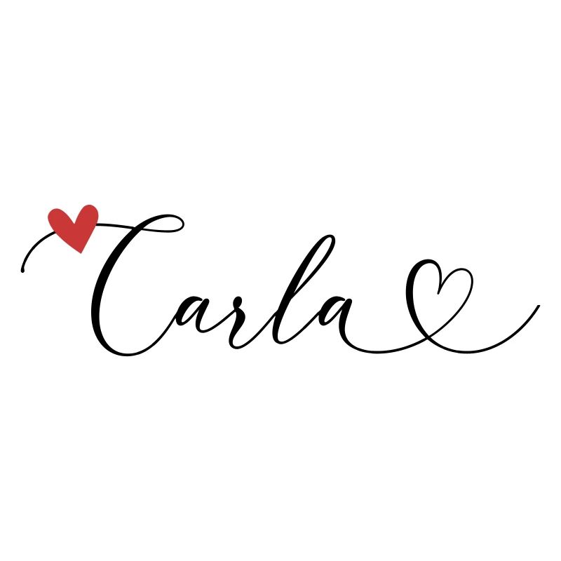 Carla Surname First name Calligraphy Heart