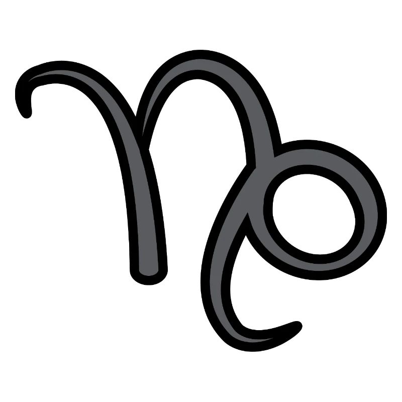 Steinbock Sternzeichen Symbol Schwarz & Grau