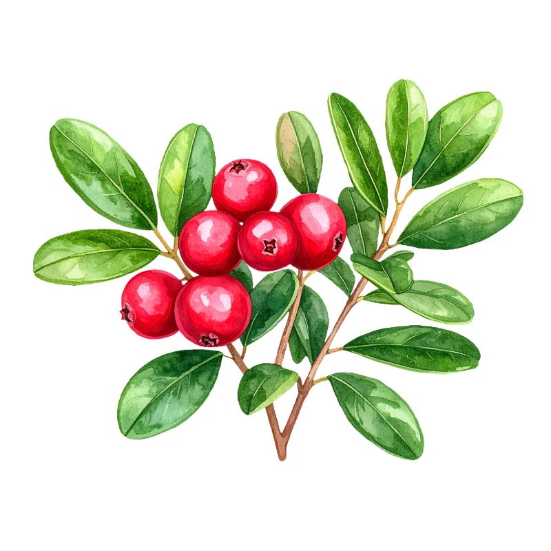 Preiselbeere – botanisches Aquarell