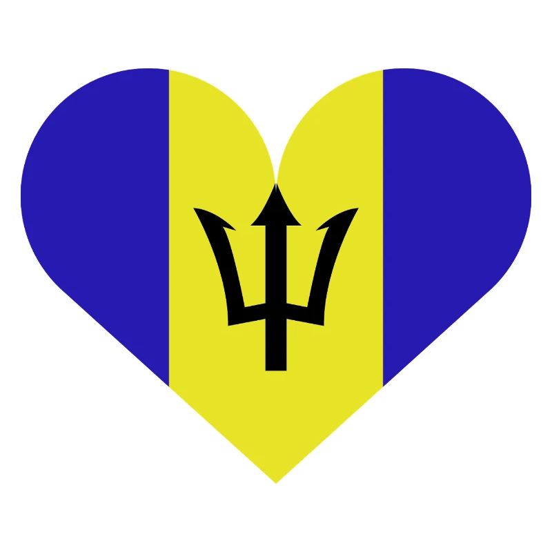 Drapeau de la Barbade avec cœur