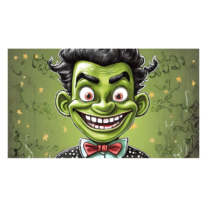 Monstre vert avec des cornes - jeune