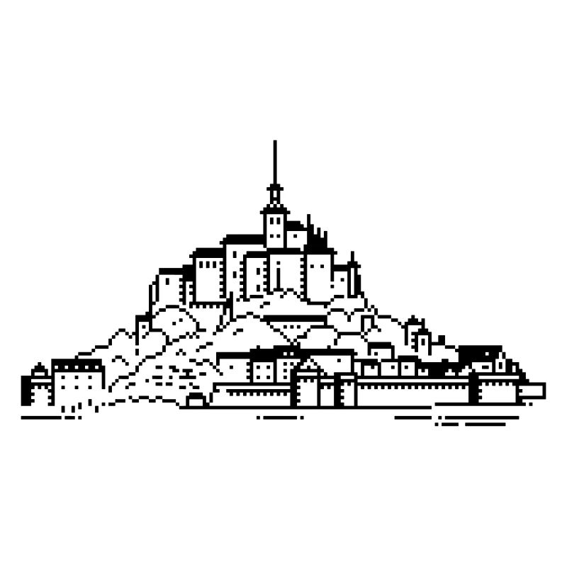 1bit Pixel Mont Saint Michel