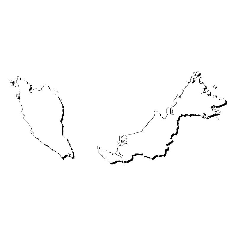 Carte de la Malaisie comme contour