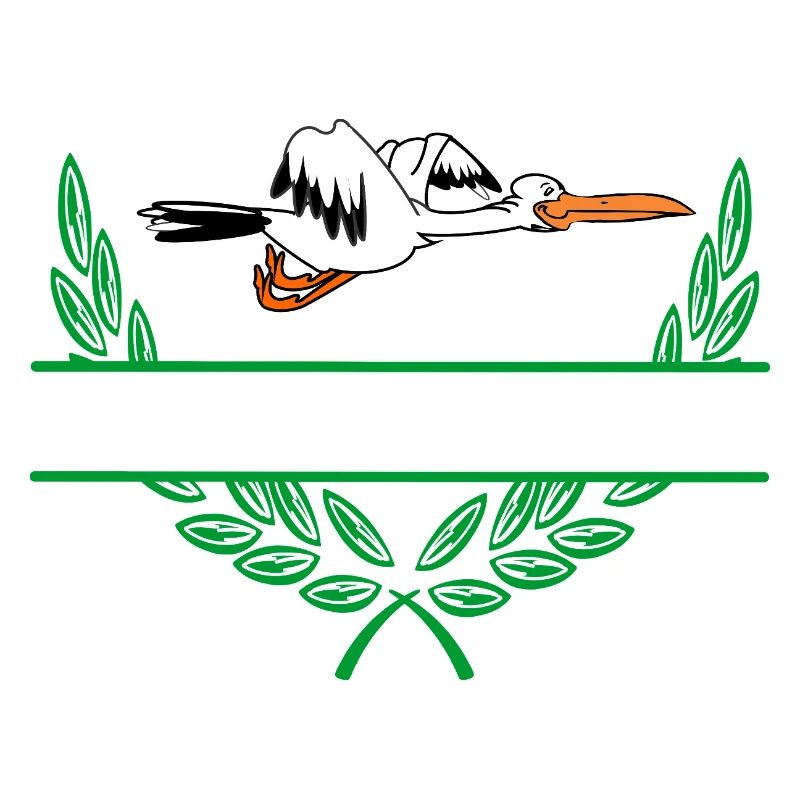 Storch-Lorbeerkranz mit Namensraum