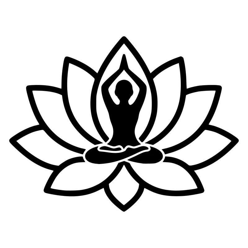 Silhouette de fleur de lotus de yoga