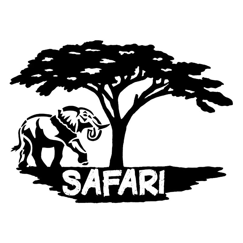 Safari und schwarzer Elefant