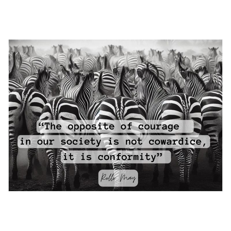 Courage or Conformity Zebras in Contrast Mono