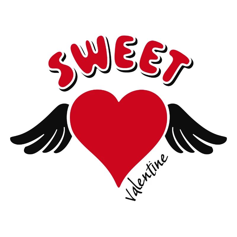 Doux Saint-Valentin Saint Valentin coeur ailes de Cupidon