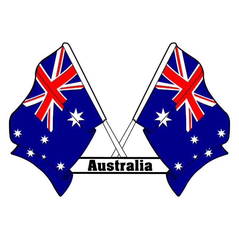 Australia Crossed Flags