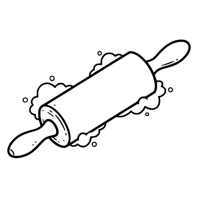 Rolling Pin Baking Roll Flour Outline